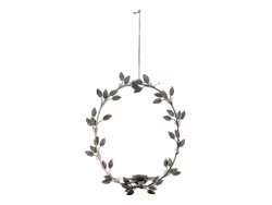 Krans för värmeljus m. upphängning, H35/L29 cm Antique Mässing