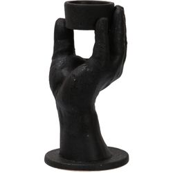 Ljusstake Värmeljus Hand Svart Matt