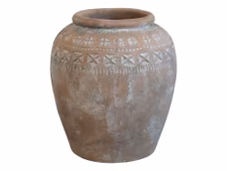 Blomkruka - Urna Terracotta m Mönster