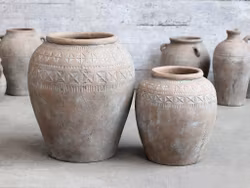 Blomkruka - Urna Terracotta m Mönster