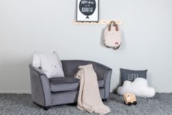 MÅNA Barnsoffa Grå Sammet