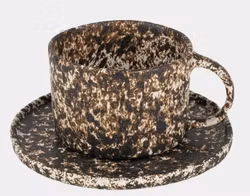 Kaffekopp m fat Peppar Stengods Olsson-Jensen