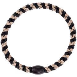 Kknekki Hårsnodd Slim Black-beige glitter stripe