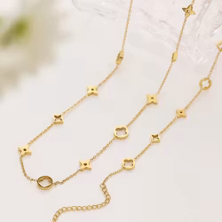 Guldpläterat Halsband Klöver - By Odahl