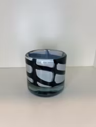 Ljuslykta UNIK Cylinder, Vit och Svart, Handgjord i Glas, D8,5xH8,21 cm - Milton Home