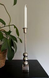 Ljusstake GLOBUS 3 Nickelfärgad H32,5x5x5cm