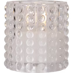 Ljuslykta Klarglas Vit LED Batteriljus Dotty 9x9cm