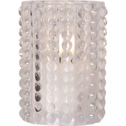 Ljuslykta Klarglas Vit LED Batteriljus Dotty 9x12,5cm