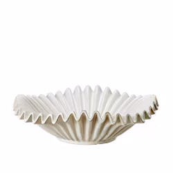 Veckat Fat Vitmelerad Stengods 36x11cm - Wikholm Form