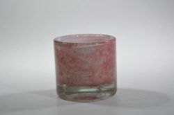 Ljuslykta Rosa Handgjord Återvunnet glas D8,5x8,5