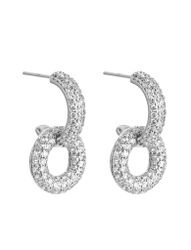 Örhängen Bond crystal Silver twin hoop - By Jolima