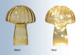 Bordslampa Svamp 23 cm – dimbar glaslampa i retrostil