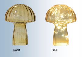 Bordslampa Svamp 33 cm – dimbar glaslampa i retrostil