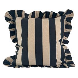 Kuddfodral Randigt FLOUNCE CHARCOAL BLOCK STRIPE 45x45cm - Miljögården