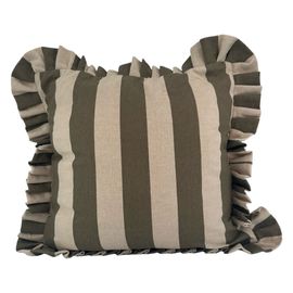 Kuddfodral Randigt FLOUNCE OLIVE BLOCK STRIPE 45x45cm - Miljögården
