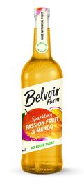Kolsyrad Passionsfrukt- & Mangodryck, utan tillsatt socker 750ml - Belvoir Farm