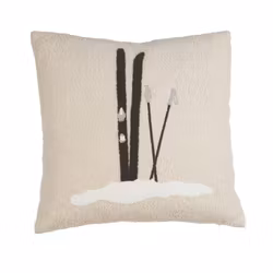 Kuddfodral i teddy 48x48 cm med vintermotiv
