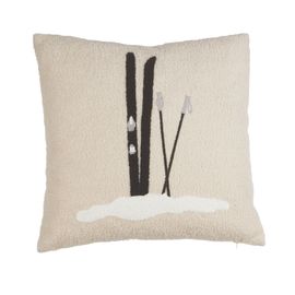 Kuddfodral i teddy 48x48 cm med vintermotiv