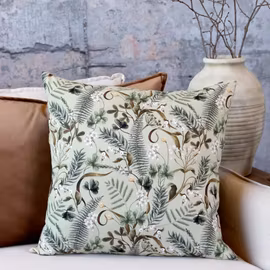 Kuddfodral bomull – Aix med naturmotiv snöbär & blad
