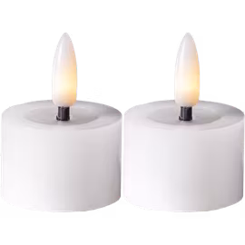 Flamme Flow LED-värmeljus Vit– 2-pack med timerfunktion