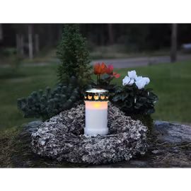 Serene – vita LED-gravljus med lång brinntid (2500 h)