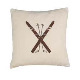 Kuddfodral Offwhite – Teddykvalité med vintermotiv (48x48 cm)