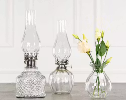 Värmeljuslykta Klar/Rand Silver – 34 cm