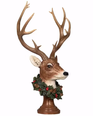 Hjorthuvud med krans – 52 cm