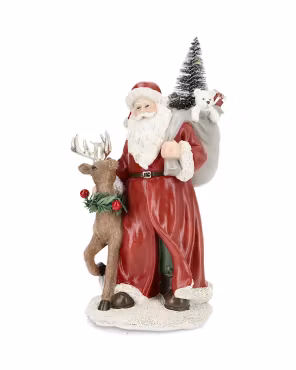 Dekoration Tomte med Ren LED – 22 cm