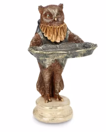 Dekoration Uggla med Fat – 25 cm