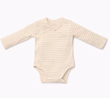 Omlottbody Baby Lång Ärmlängd Soft Beige Stripe – Little Dutch