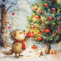 Kaffeservett – Present for Hedgehog (25×25 cm)