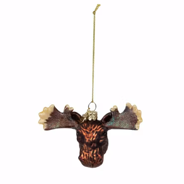 Julhänge – Älg (Brun, Glas)