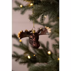 Julhänge – Älg (Brun, Glas)