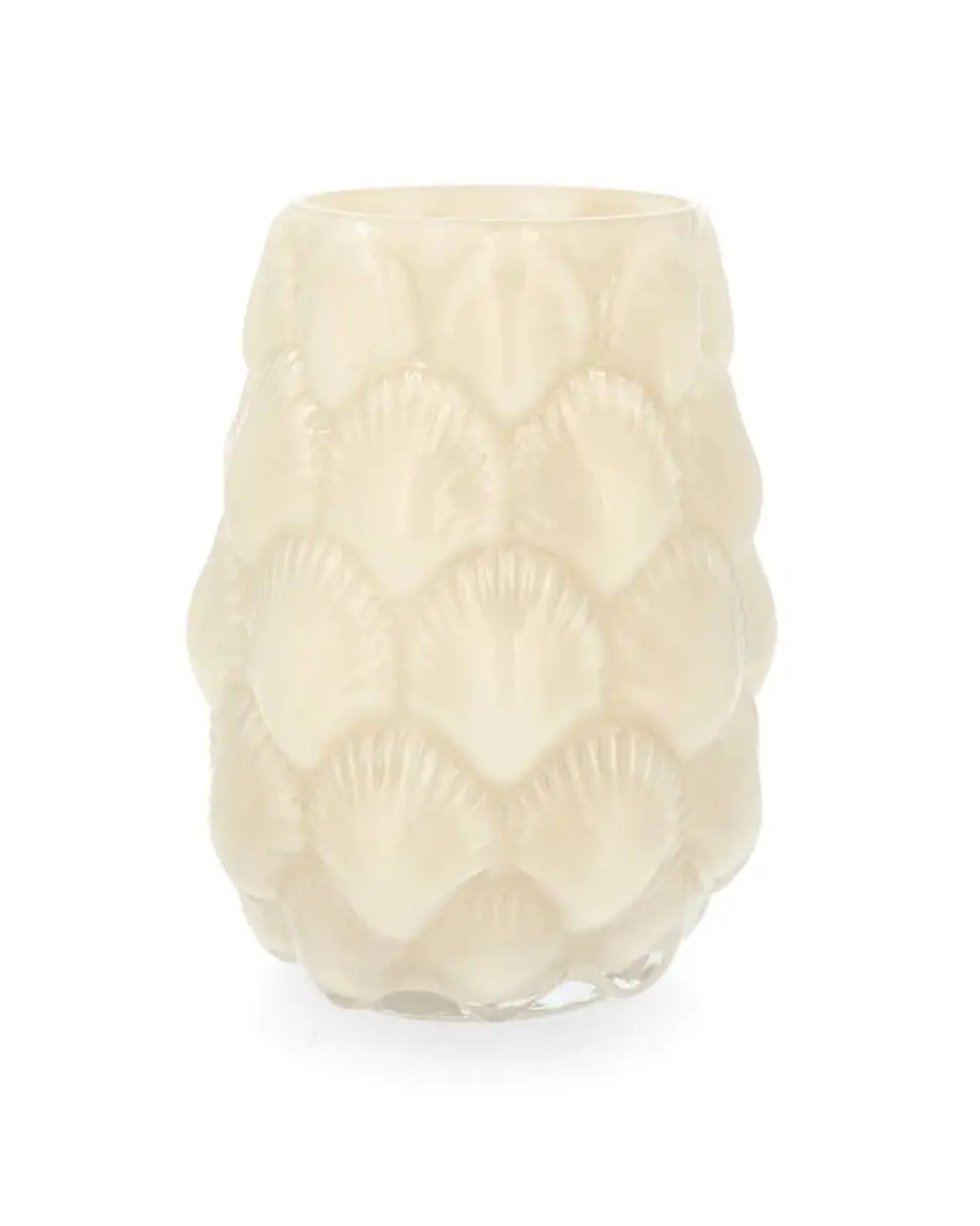 Vas glas snäckor – vit dekorativ glasvas