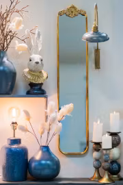 Spegel smal ornament guld – dekorativ väggspegel