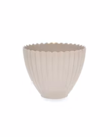 Blomkruka Romantik beige – rund kruka med vågig kant