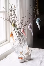 Kruka korg med kaninöron – vit & beige