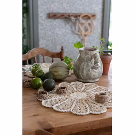 Bordstablett Offwhite Blomform