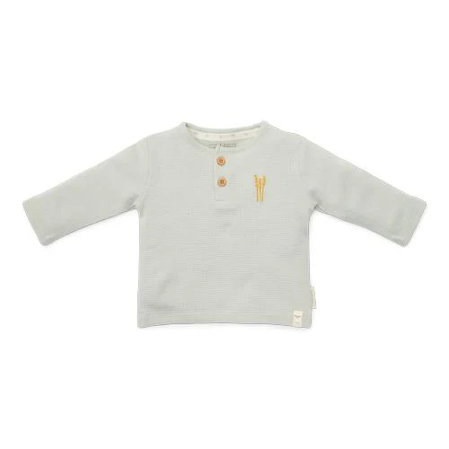 Little Dutch Långärmad T-shirt Våffelmönstrad Soft Green