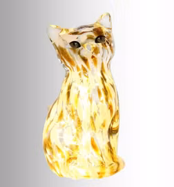 Bordslampa “Katt” Brun/Vit Melerad