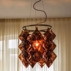 Gemma Taklampa Ø45 cm Brun / Borstad Stål