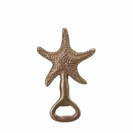 SEABREEZE Flasköppnare guld antik – snäcka, sjöstjärna, palm