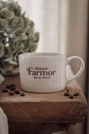 Mugg Älskade Farmor – Majas stengodsmugg 3 dl | Present till farmor