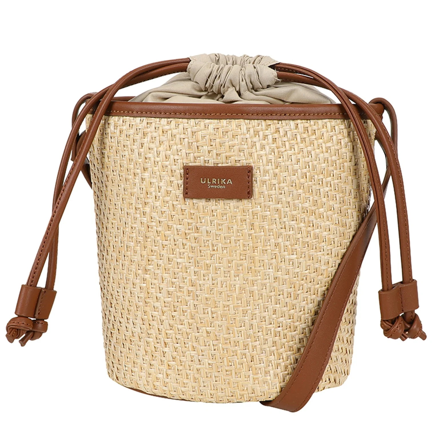 Bucketväska Straw – Somrig hinkväska i strå & konstläder