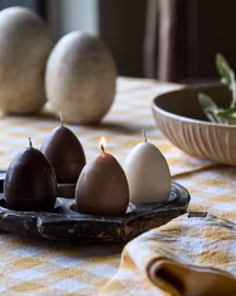Äggljus Hönsägg 4-pack – Påskljus i naturtoner