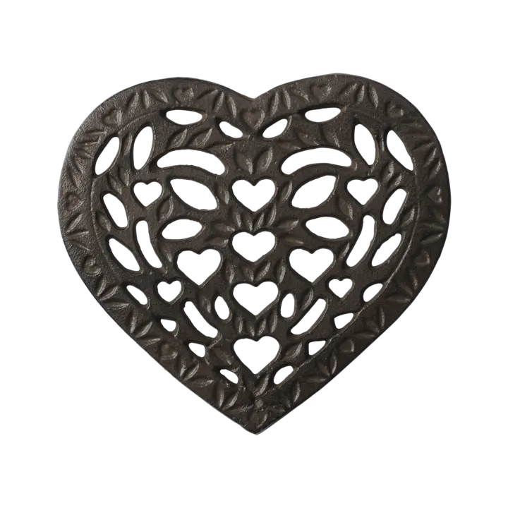 Hjärtformat grytunderlägg FREJ – Gjutjärn brun