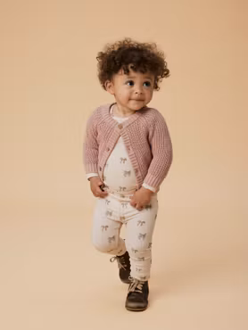 Stickad kofta Misty Rose – Ekologisk bomull | Lil'Atelier