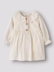 Bodyklänning Turtledove med broderi – Ekologisk bomull | Lil'Atelier