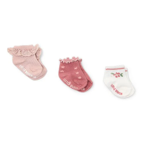 Little Dutch Babystrumpor Fairy Garden 3-pack Rosa